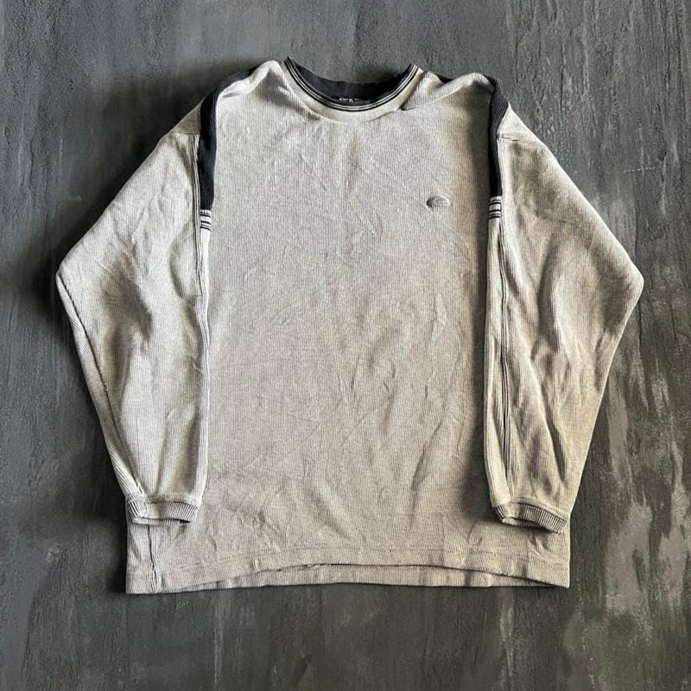 Vintage Quiksilver Sweater Men's XL Gray 1990s Ribbed Striped